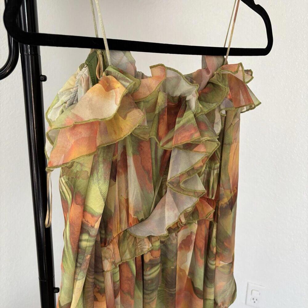 Zara Floral Ruffle Mini Dress - Picture 3 of 10